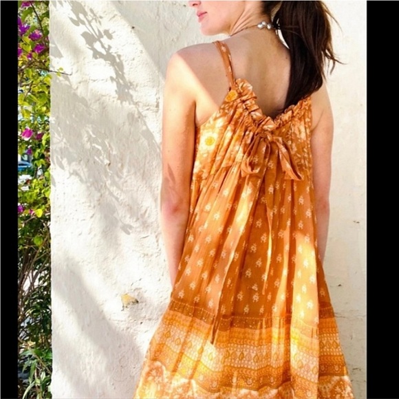 Spell and the Gypsy Utopia Boho Maxi Dress Womens XS Cinnamon Strappy Sleeveless - Picture 4 of 16